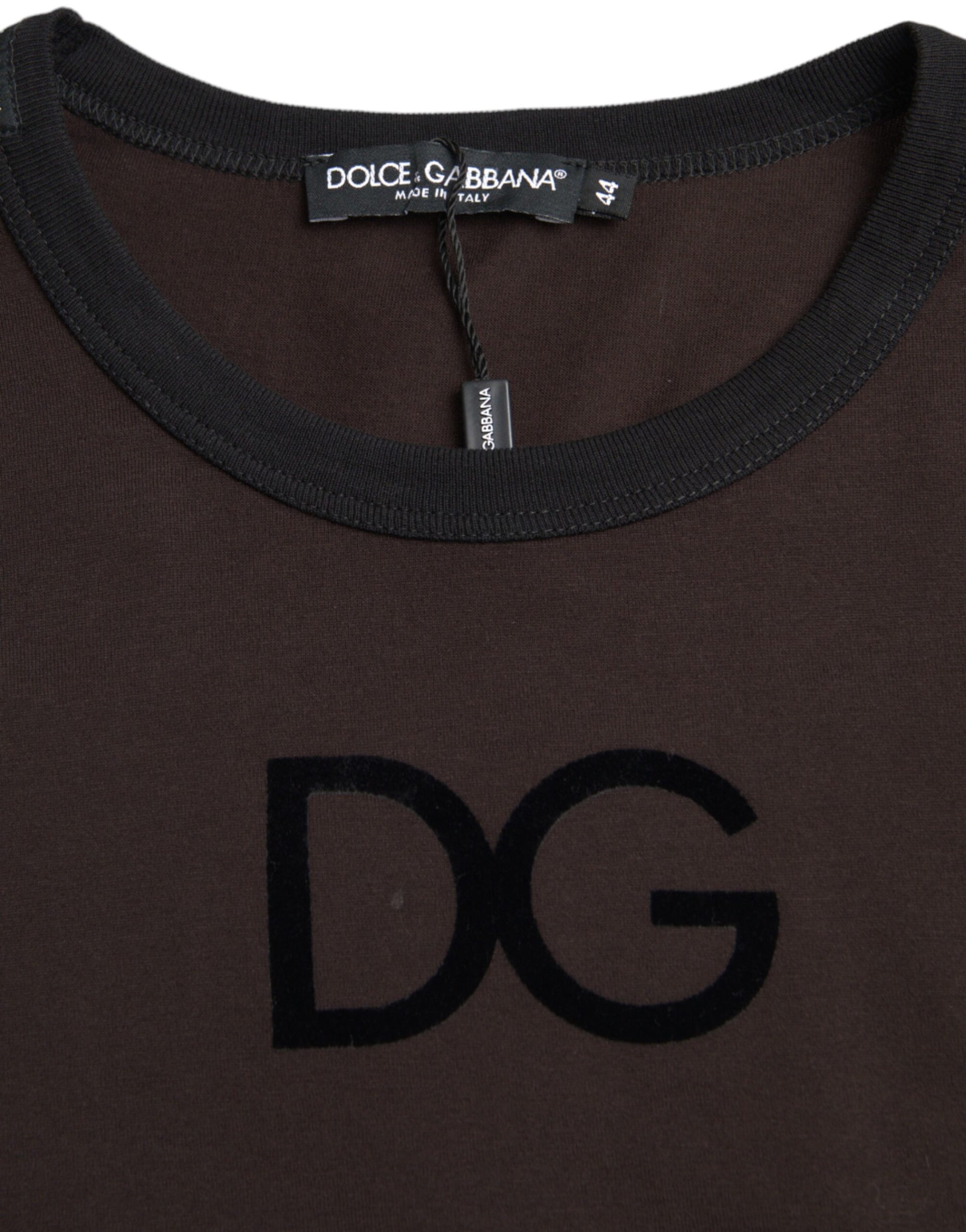 Dolce & Gabbana Brown DG Logo Crewneck Pullover Sweater - ACCEXO