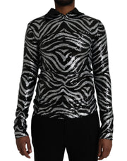 Dolce & Gabbana Black Silver Sequined Polyester Sweater - ACCEXO