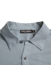 Dolce & Gabbana Light Blue Logo Cotton Collared Polo T-shirt