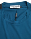 Dolce & Gabbana Blue Logo Round Neck Short Sleeves T-shirt