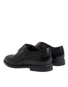 Dolce & Gabbana Black Leather Oxford Wingtip Formal Men Shoes