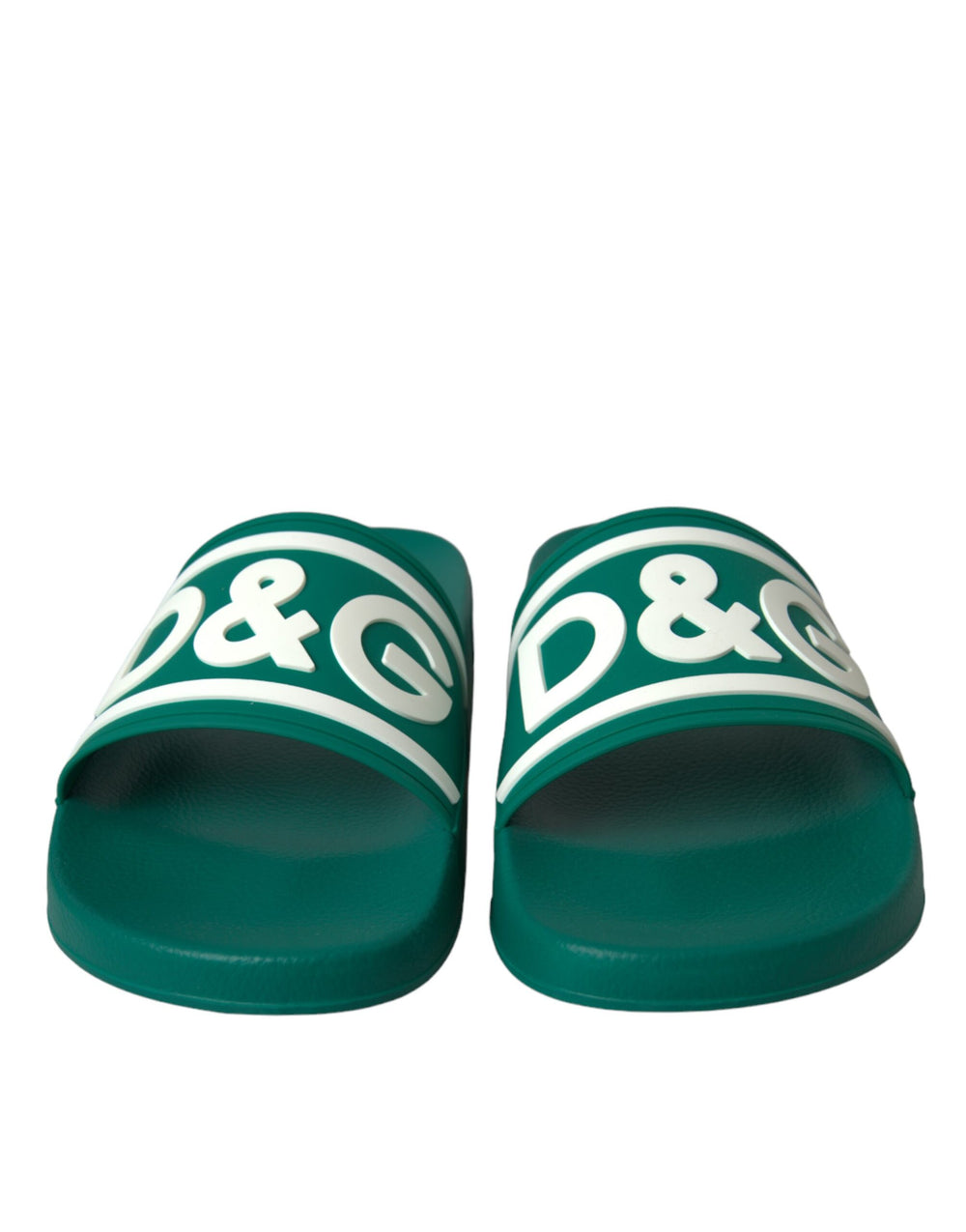 Dolce & Gabbana Green White Sandals Rubber Beachwear Shoes - ACCEXO