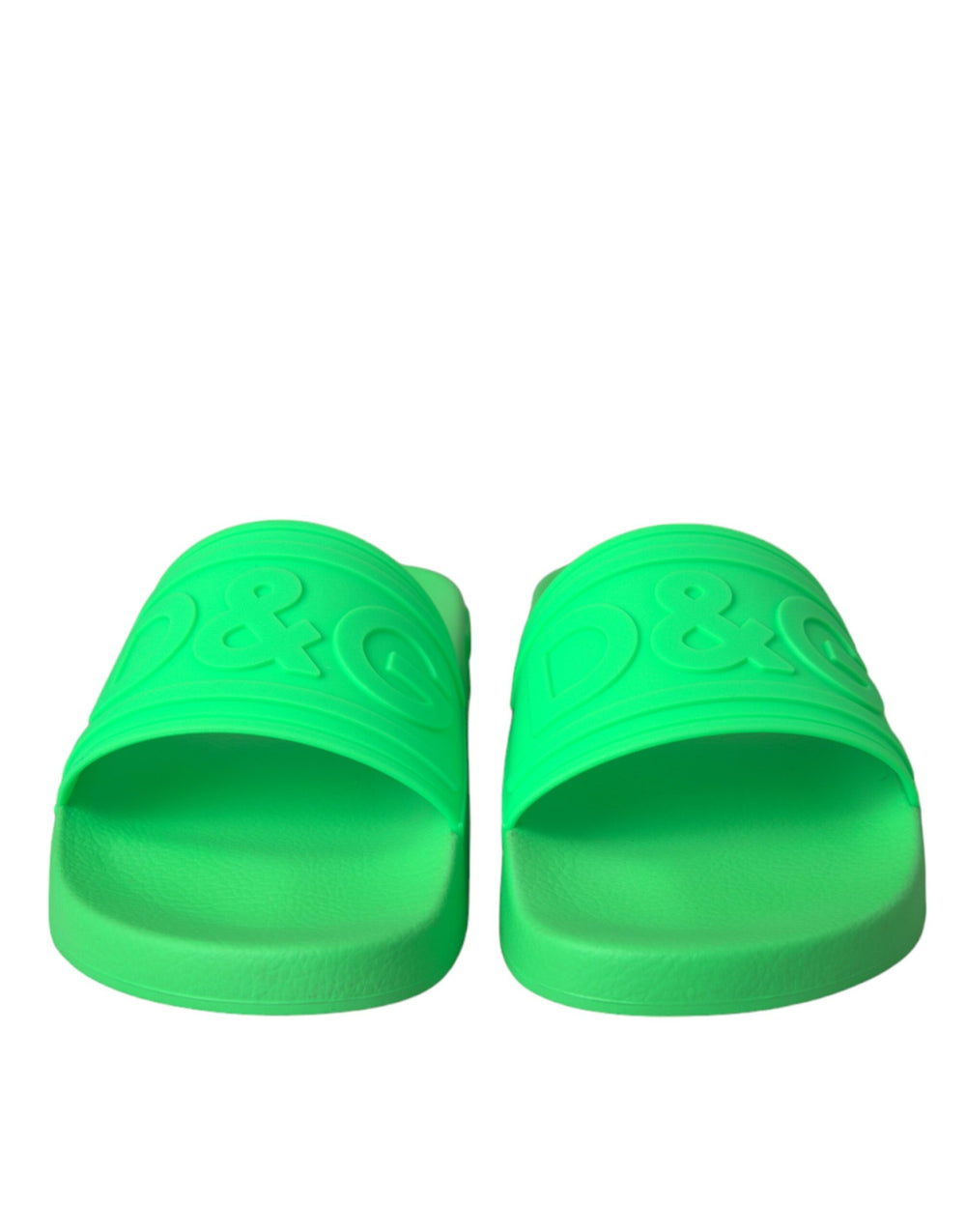 Dolce & Gabbana Green Leather Slides Sandals Beachwear Shoes - ACCEXO