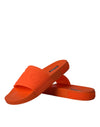 Dolce & Gabbana Orange Rubber Slides Sandals Beachwear Shoes