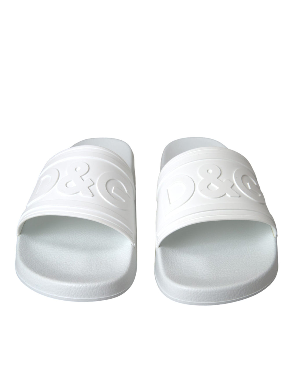 Dolce & Gabbana White Rubber Slides Sandals Beachwear Shoes - ACCEXO