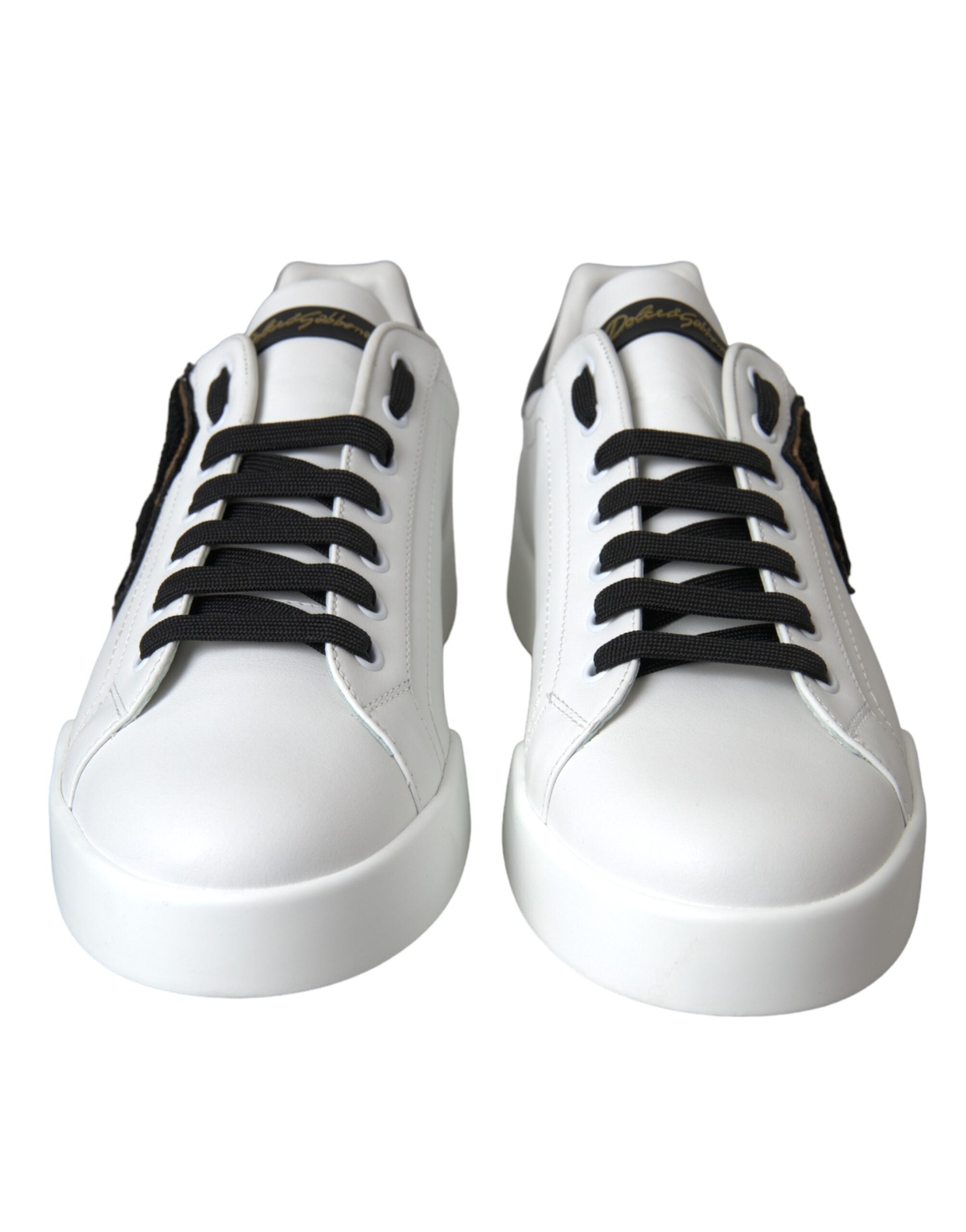 Dolce & Gabbana White Leather DG Logo Casual Low Top Sneakers Shoes - ACCEXO
