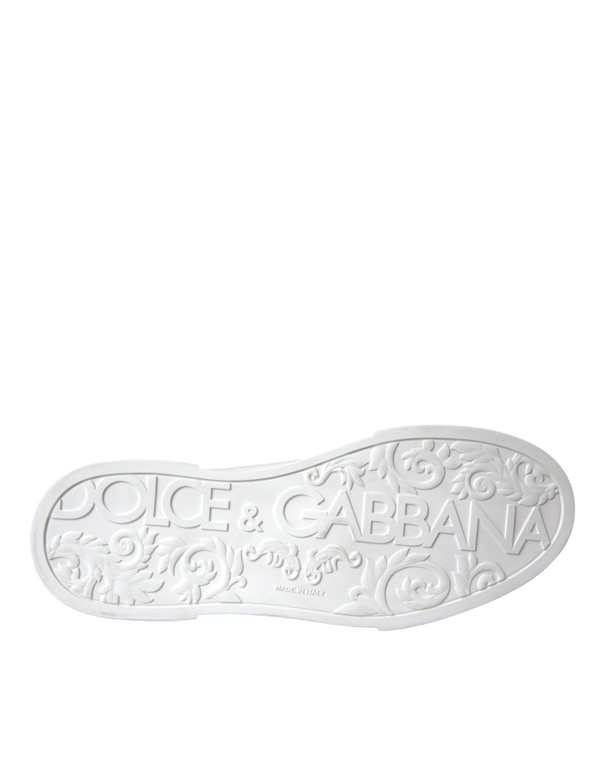 Dolce & Gabbana White Leather DG Logo Casual Low Top Sneakers Shoes - ACCEXO