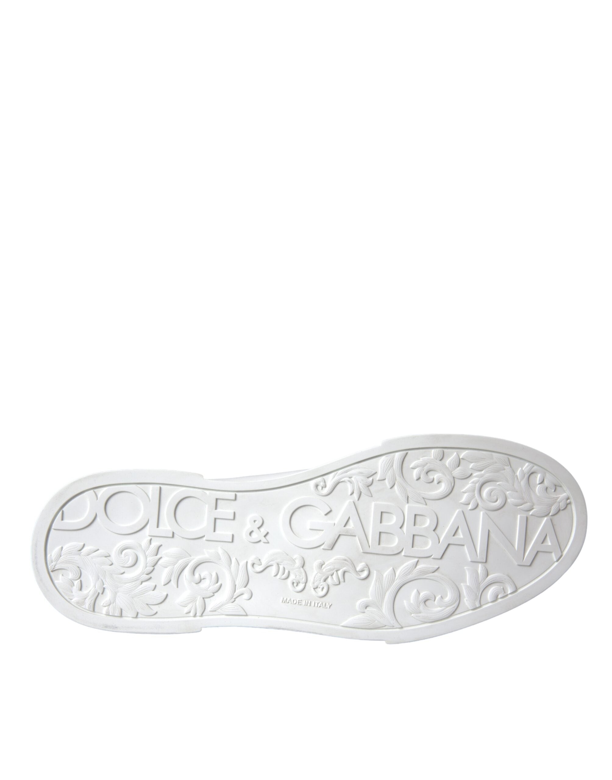 Dolce & Gabbana White Leather DG Logo Casual Low Top Sneakers Shoes - ACCEXO