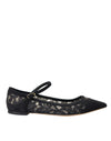 Dolce & Gabbana Black Taormina Lace Bellucci Flats Shoes