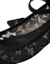 Dolce & Gabbana Black Taormina Lace Bellucci Flats Shoes