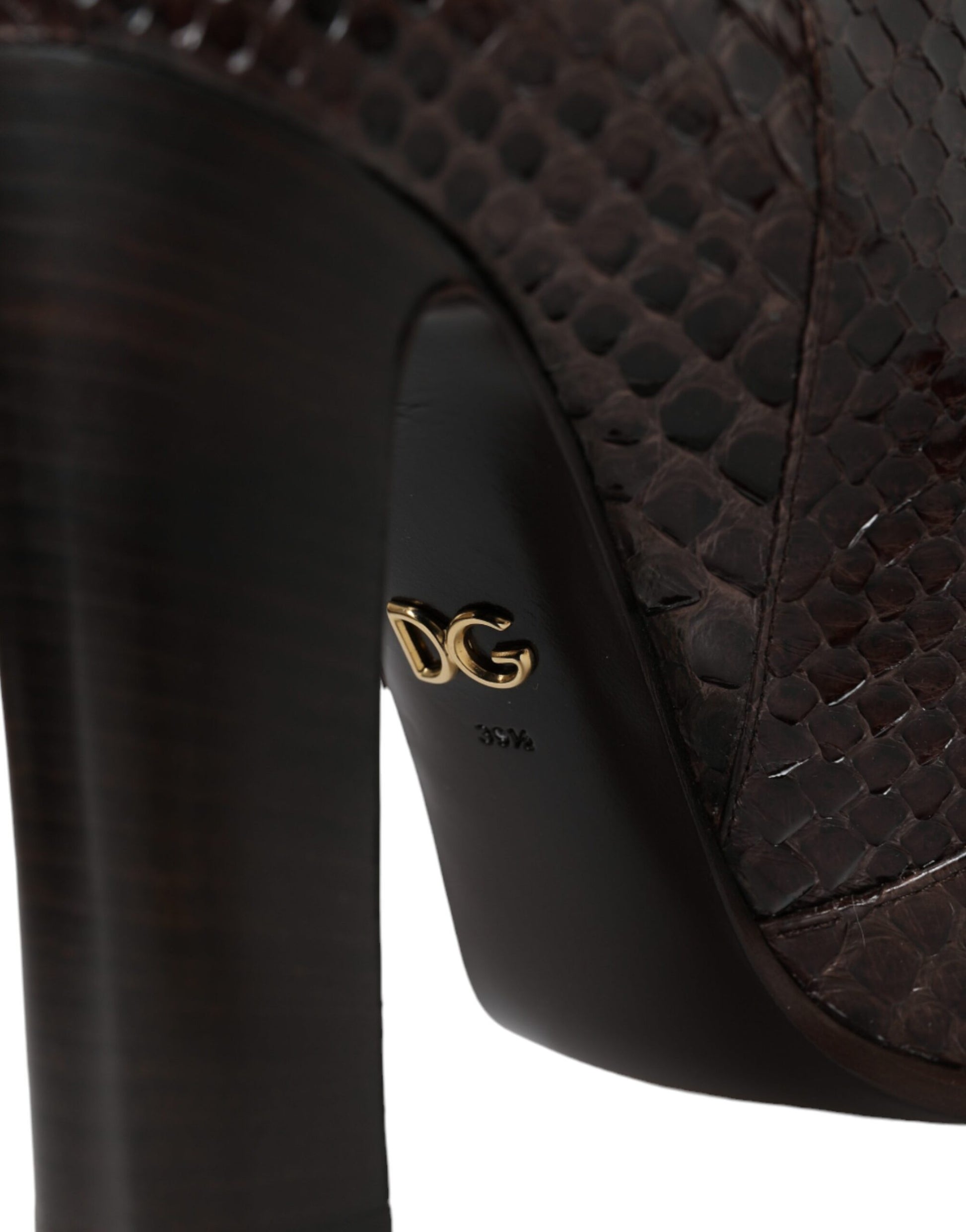 Dolce & Gabbana Brown Exotic Leather Heels High Boots Shoes - ACCEXO