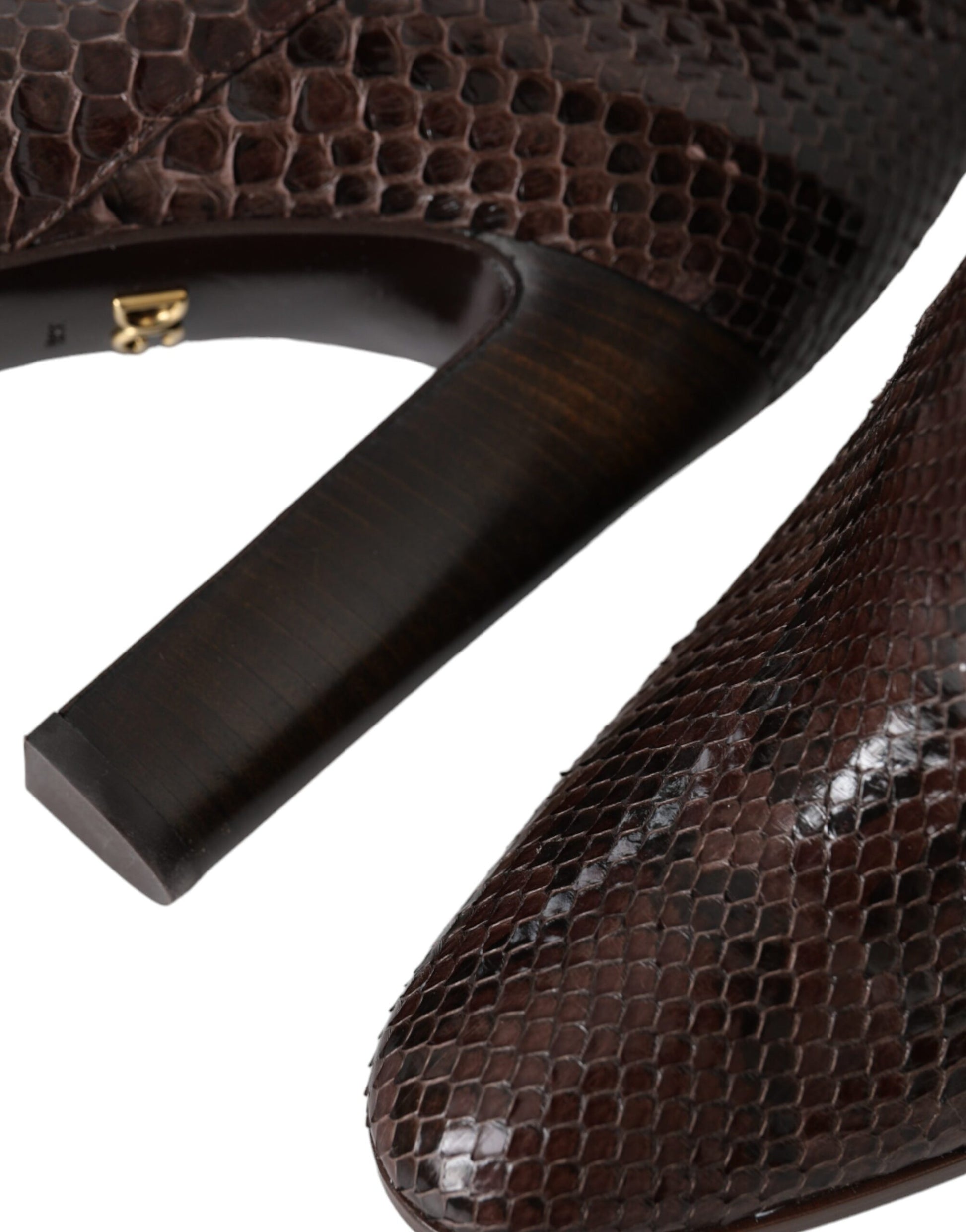 Dolce & Gabbana Brown Exotic Leather Heels High Boots Shoes - ACCEXO