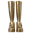 Dolce & Gabbana Metallic Gold Rubber PVC Rain Boots Shoes