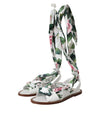 Dolce & Gabbana Multicolor Floral Print Ankle Wrap Sandals Shoes