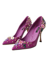 Dolce & Gabbana Purple Embellished High Heels Pumps Shoes