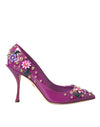 Dolce & Gabbana Purple Embellished High Heels Pumps Shoes