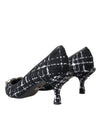 Dolce & Gabbana Black White Tweed DG Amore Heels Pumps Shoes