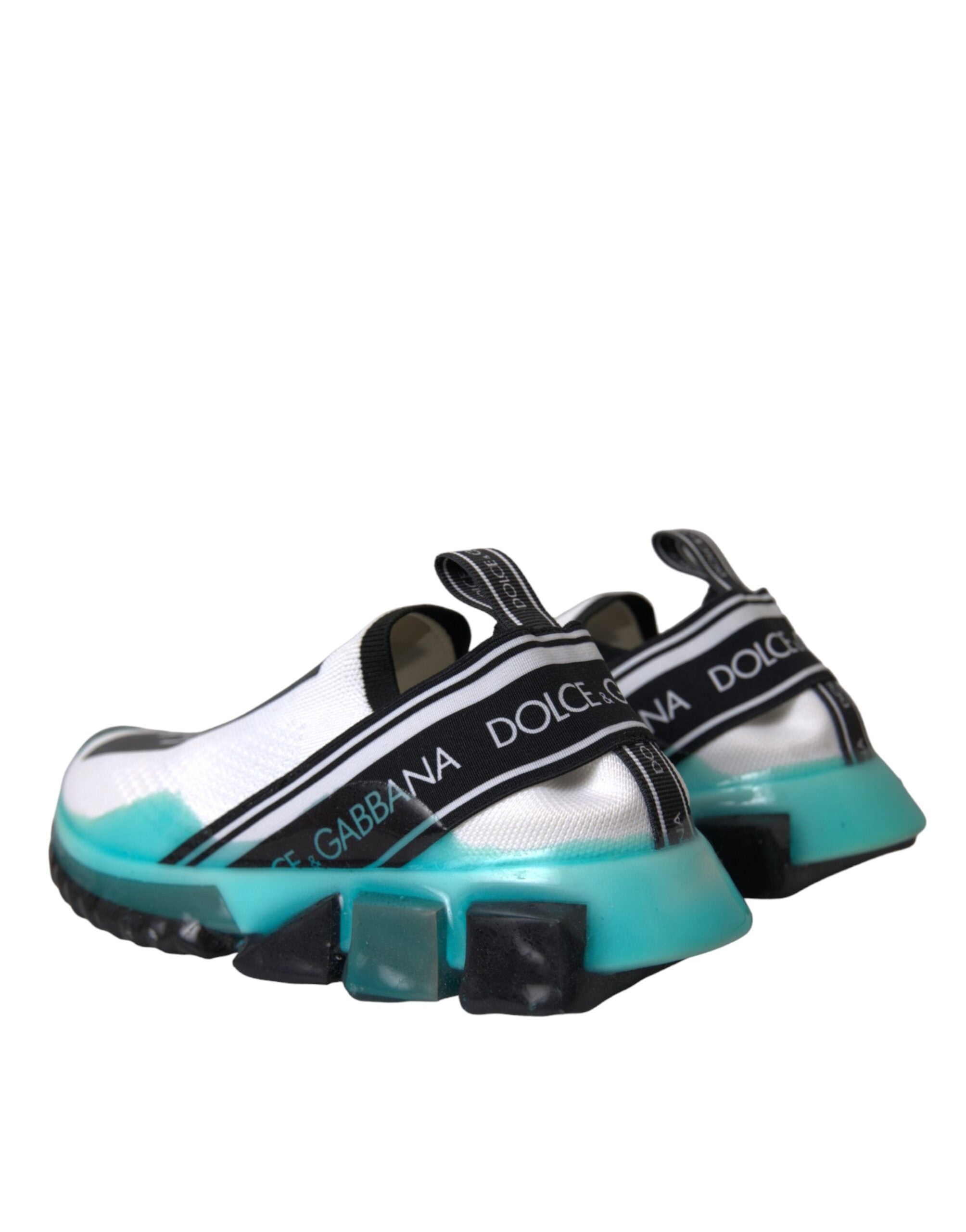 Dolce & Gabbana Black White Blue Slip On Sorrento Sneakers Shoes - ACCEXO
