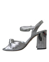 Dolce & Gabbana Silver Crystal Ankle Strap Keira Sandal Shoes