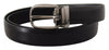 Dolce & Gabbana Black Classic Leather Chrome Metal Buckle Belt