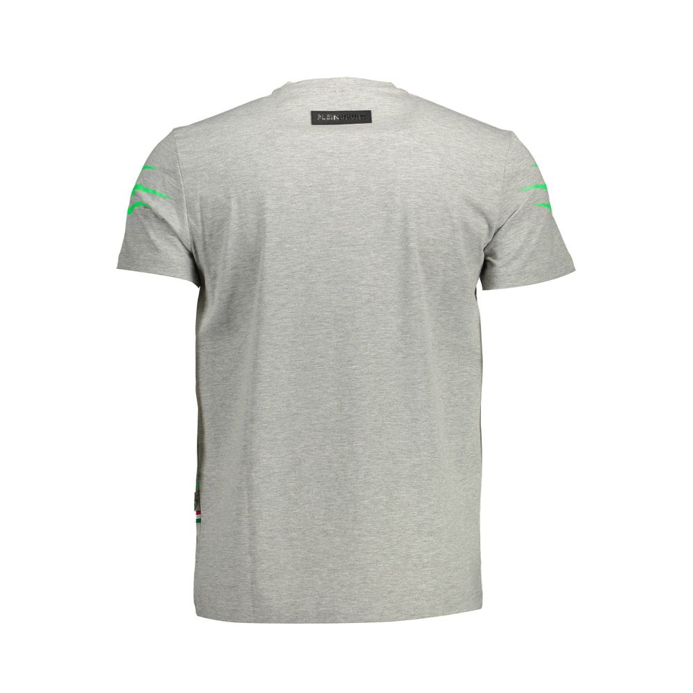 Plein Sport Gray Cotton Men T-Shirt