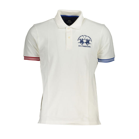 La Martina Elegant White Polo with Contrast Details