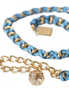 Dolce & Gabbana Blue Braided Gold Brass Chain Waist Belt