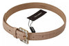 Dolce & Gabbana Beige Leather Crystal Buckle Women Belt