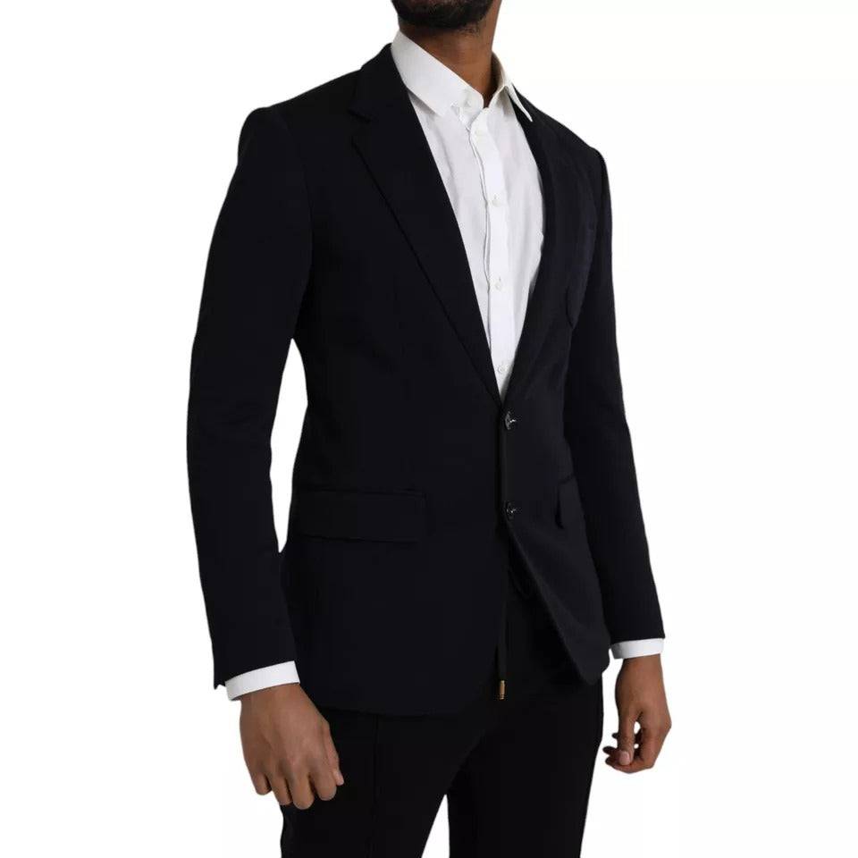 Dolce & Gabbana Blue Wool Notch Single Breasted Coat Blazer - ACCEXO
