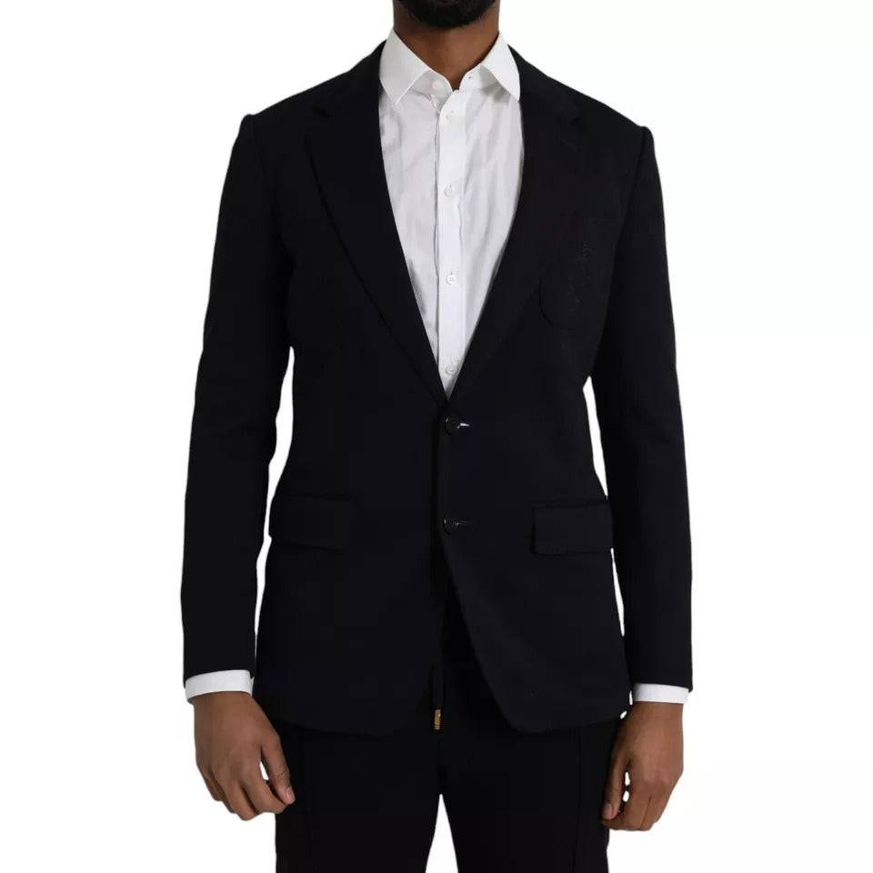 Dolce & Gabbana Blue Wool Notch Single Breasted Coat Blazer - ACCEXO