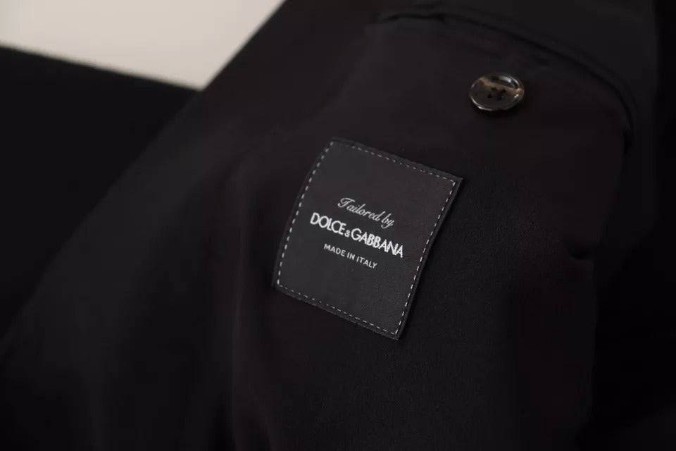 Dolce & Gabbana Black Wool Slim Fit Coat Jacket Blazer - ACCEXO