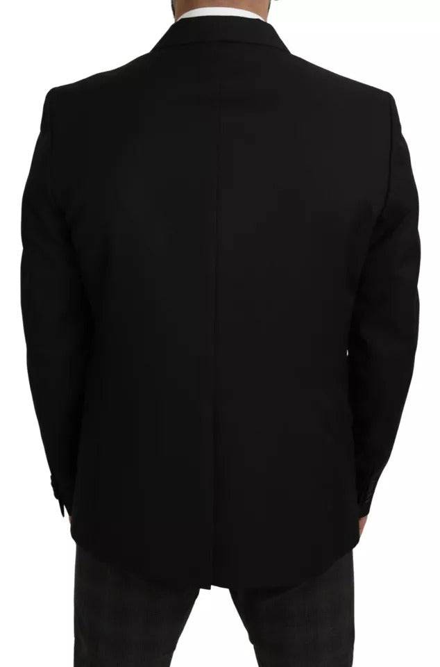 Dolce & Gabbana Black Wool Slim Fit Notch Jacket Blazer - ACCEXO