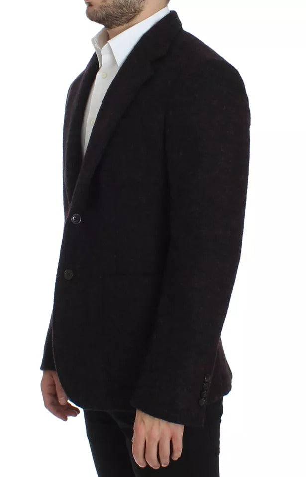 Dolce & Gabbana Bordeaux Alpaca Two Button Jacket Blazer - ACCEXO