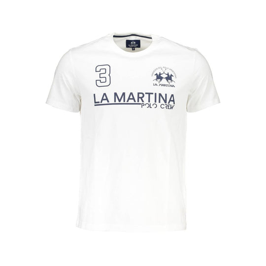 La Martina White Cotton Men T-Shirt