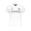 La Martina Elegant White Cotton Tee with Iconic Print