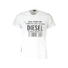 Diesel Sleek White Printed Crew Neck Tee