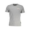 Napapijri Classic Gray Cotton Tee with Signature Print