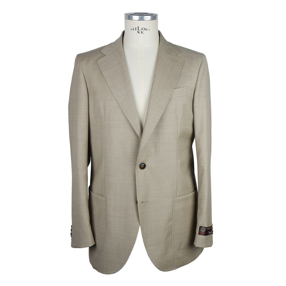 Emilio Romanelli Beige Wool Men's Blazer - ACCEXO