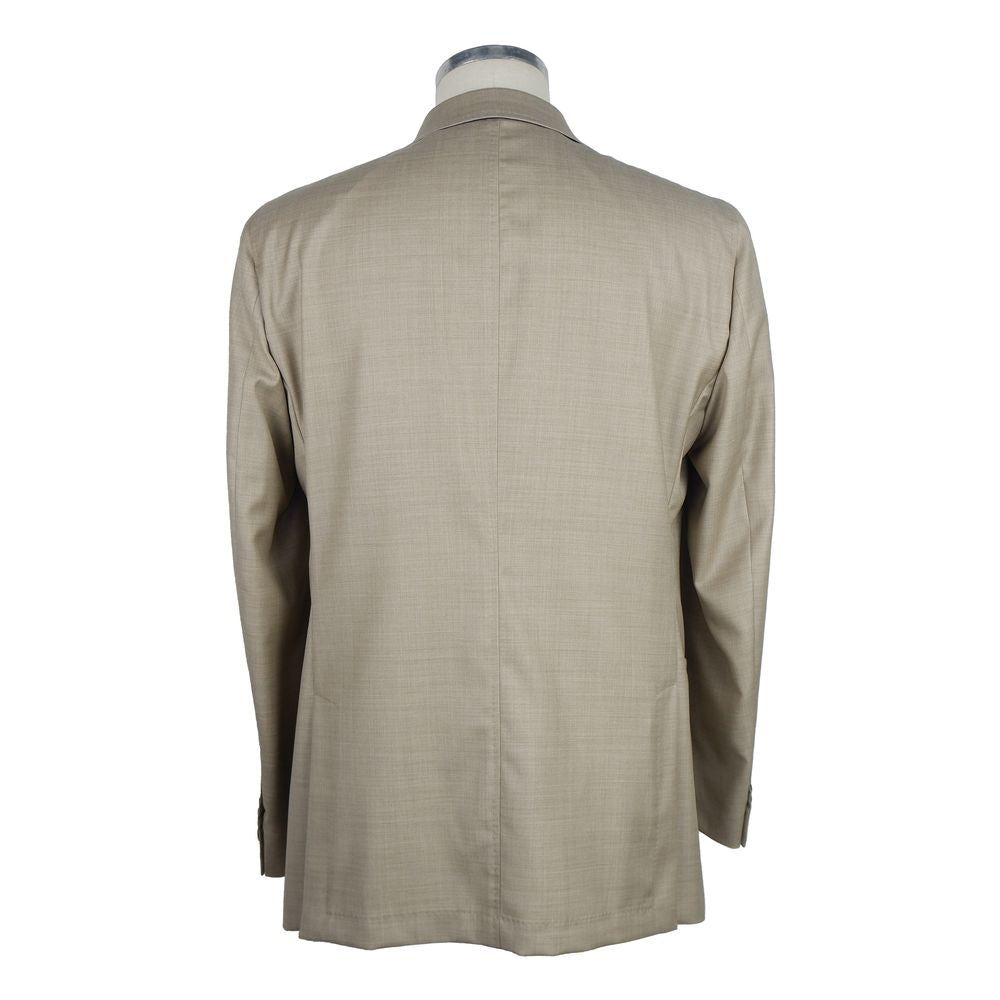 Emilio Romanelli Beige Wool Men's Blazer - ACCEXO