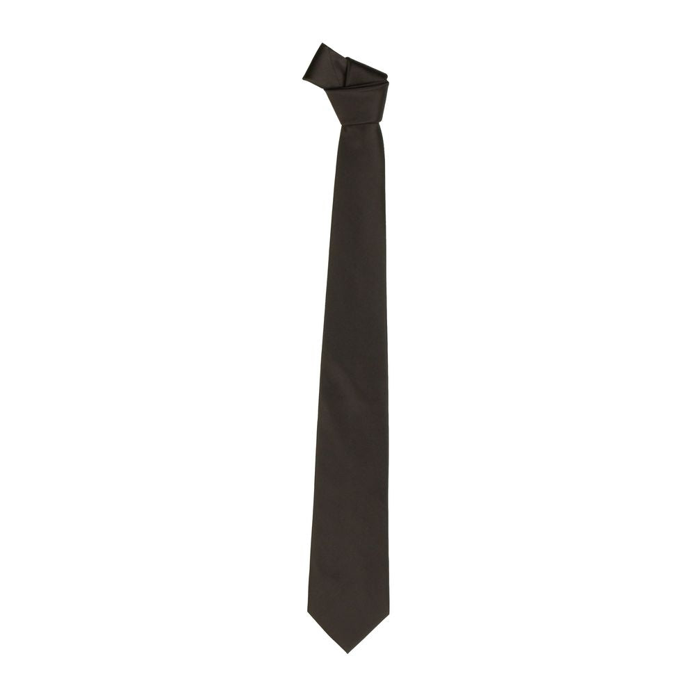 Emilio Romanelli Silk Point Pin Tie in Luxurious Brown - ACCEXO