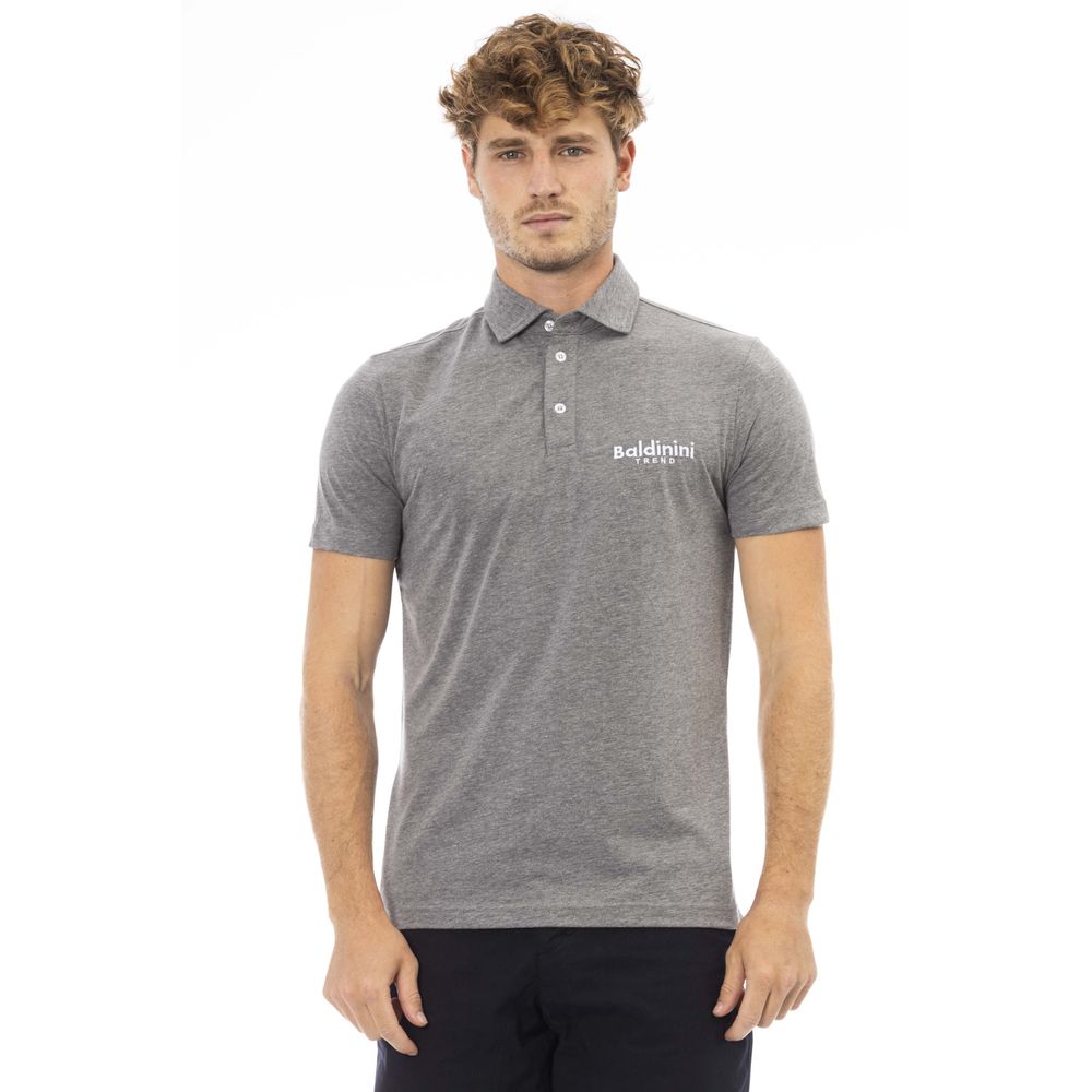 Baldinini Trend Gray Cotton Men Polo Shirt - ACCEXO