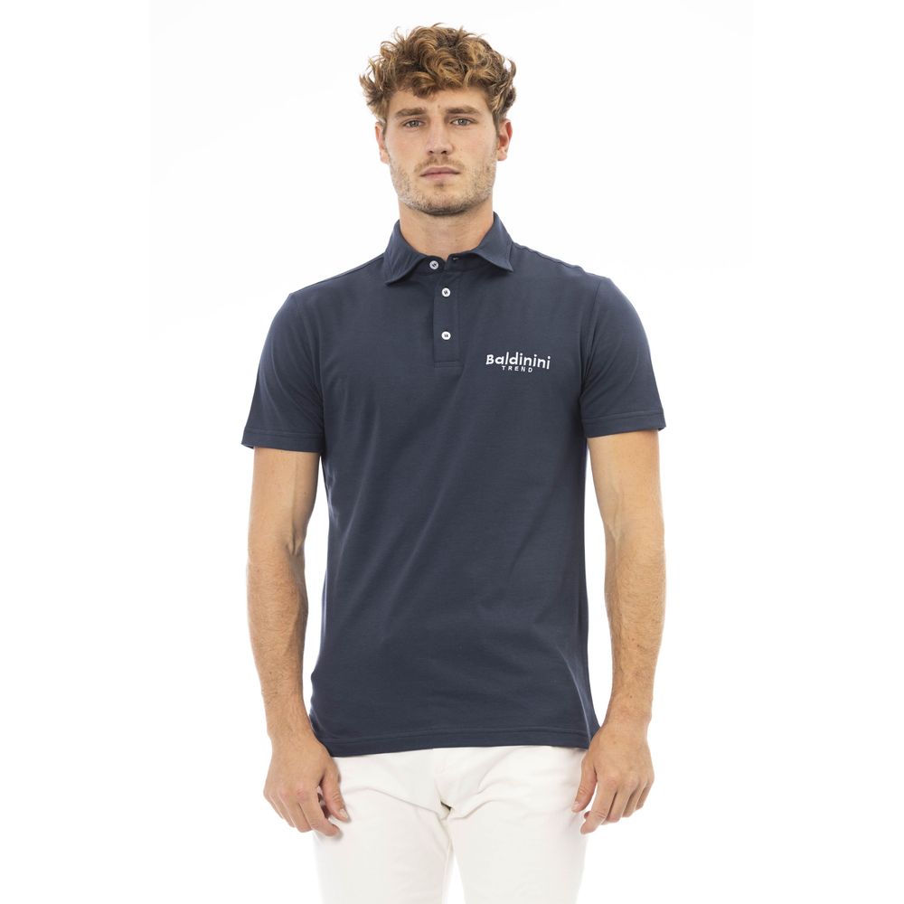 Baldinini Trend Blue Cotton Men Polo Shirt - ACCEXO