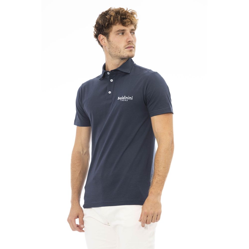 Baldinini Trend Blue Cotton Men Polo Shirt - ACCEXO