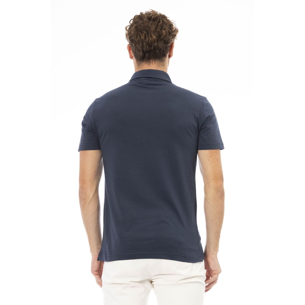 Baldinini Trend Blue Cotton Men Polo Shirt - ACCEXO