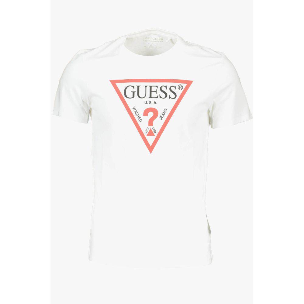Guess Jeans White Cotton Men T-Shirt - ACCEXO