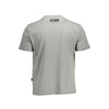 Plein Sport Sleek Gray Crew Neck Tee with Bold Accents