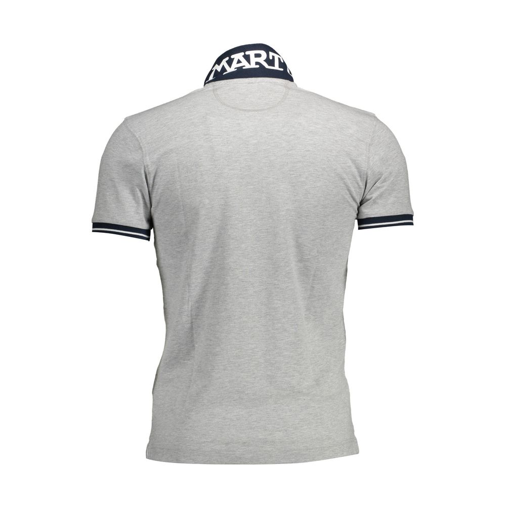 La Martina Gray Cotton Men Polo Shirt