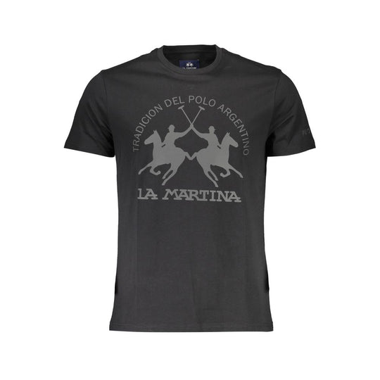 La Martina Black Cotton Men T-Shirt