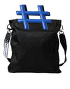 Dolce & Gabbana Black Nylon Blue Leather Hashtag Shopping Tote Bag