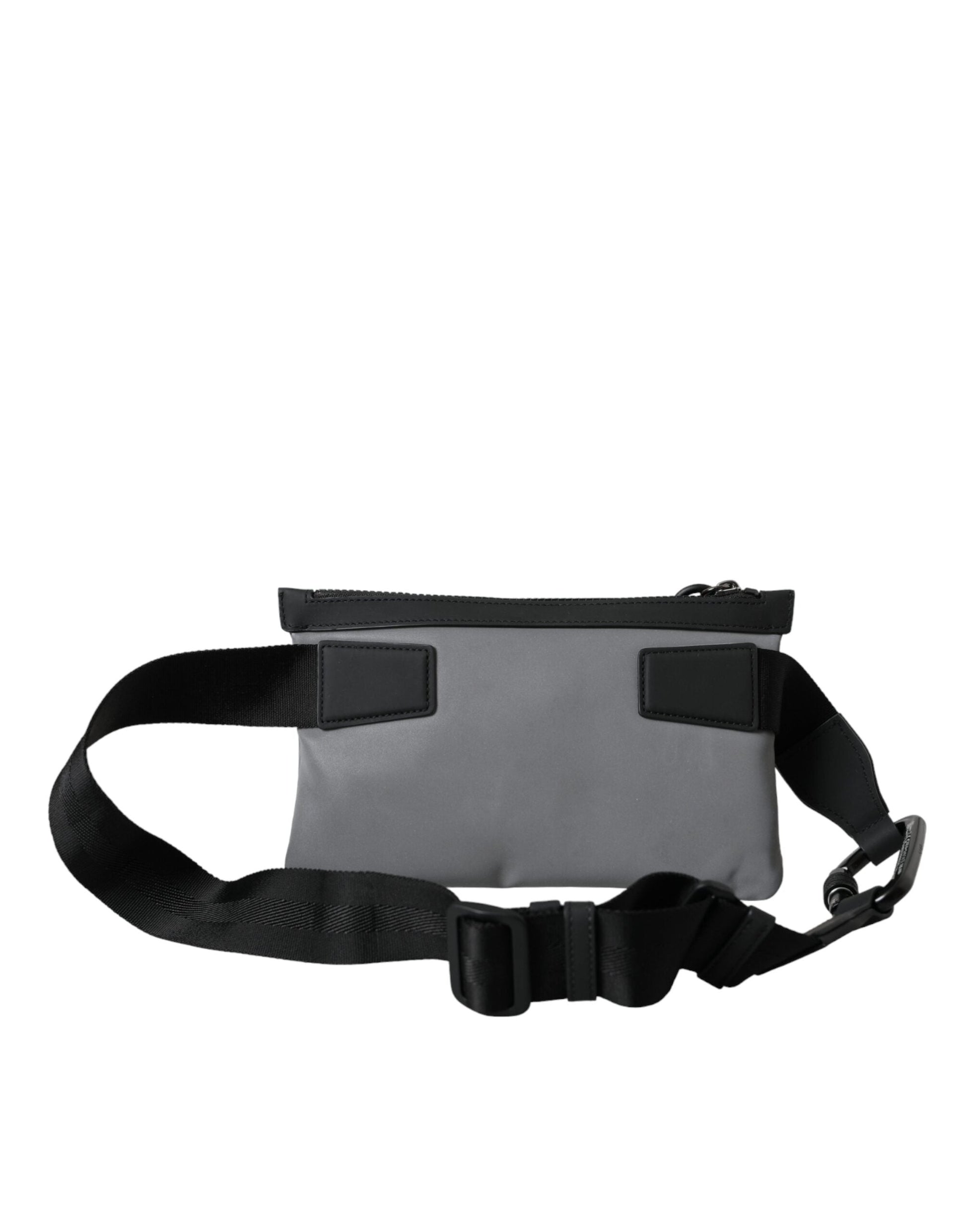 Dolce & Gabbana Gray Neoprene Logo Zip Waist Fanny Pack Belt Pouch Bag - ACCEXO